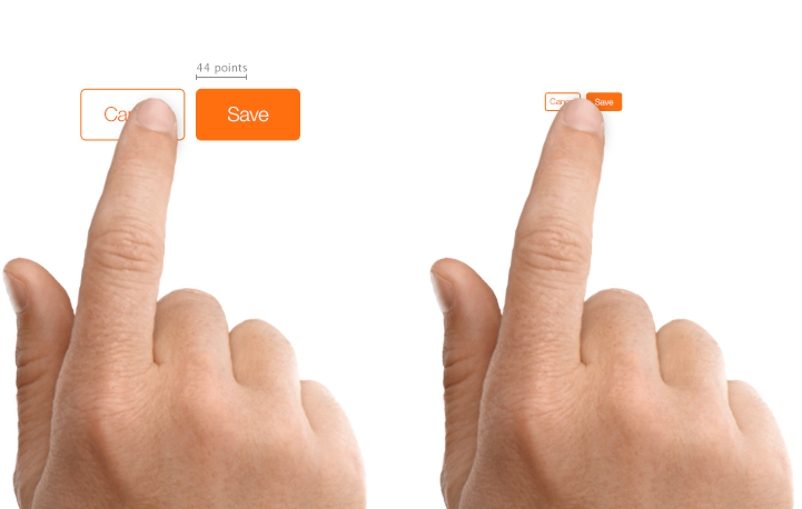 Create controls that can be accurately tapped with a finger.