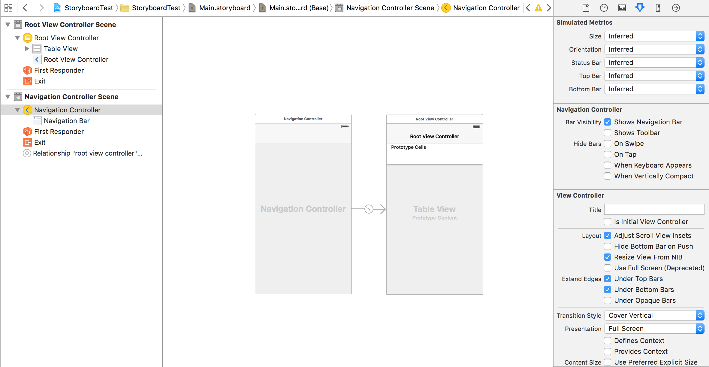 Navigation Controller Setup