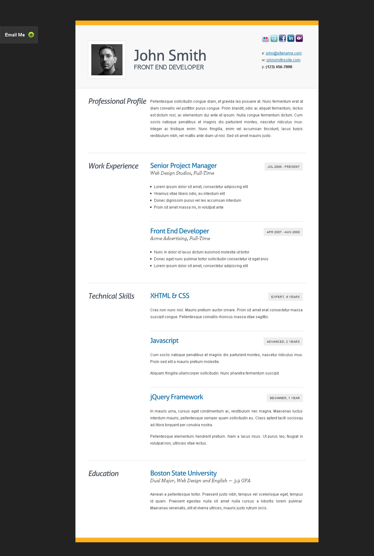 online resume template