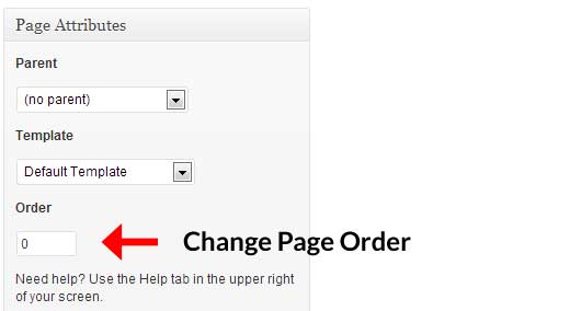 order WordPress pages