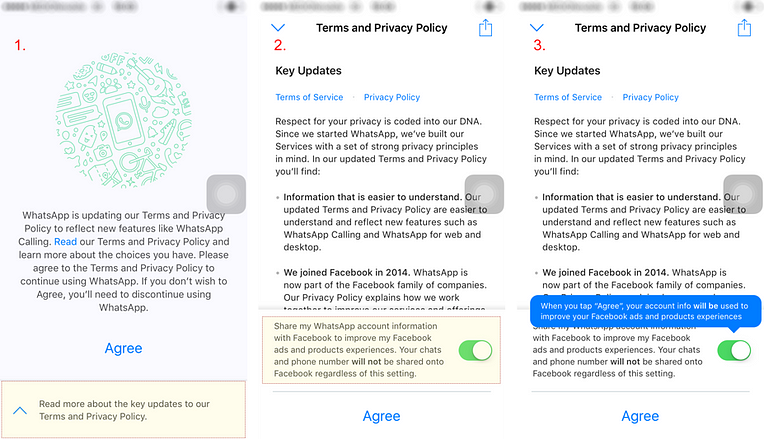 WhatsApp privacy policy screenshot