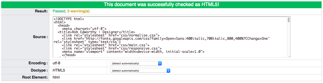 W3C HTML Validator