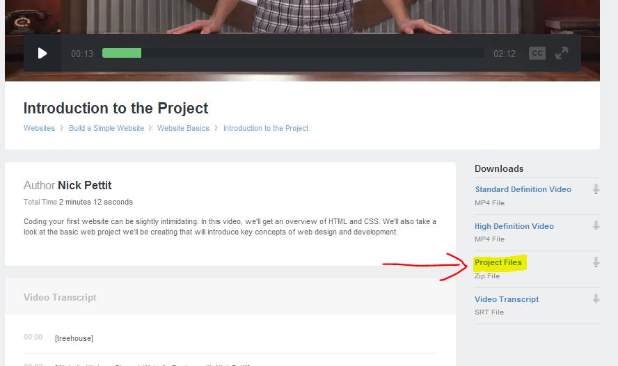 project folder location