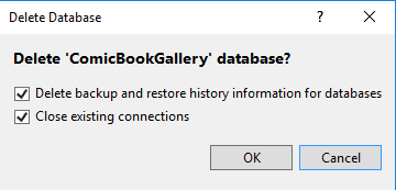 Database delete dialog