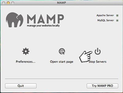 Stop MAMP MySQL